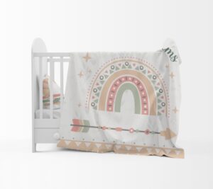 Custom printed cot comforter set with a boho theme