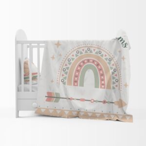 Custom printed cot comforter set with a boho theme