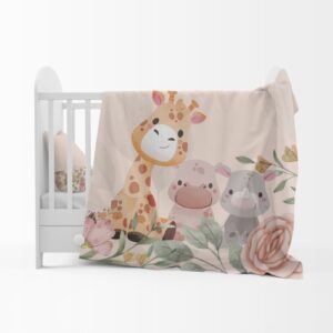 Custom printed cot comforter set with cute baby animals