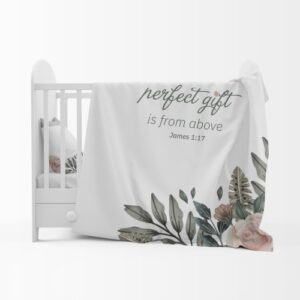 Custom printed cot comforter set with a personalised message and roses.