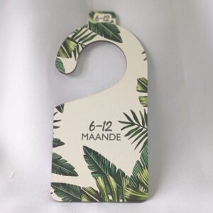 Custom printed clothing separators on 3mm MDF with a tropical theme