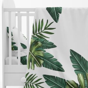 Custom printed baby comforter set with a tropical theme