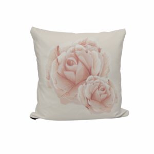 Square cushion with rose pattern and sweet dreams wording