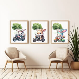 Biker Girl Wall Art Prints